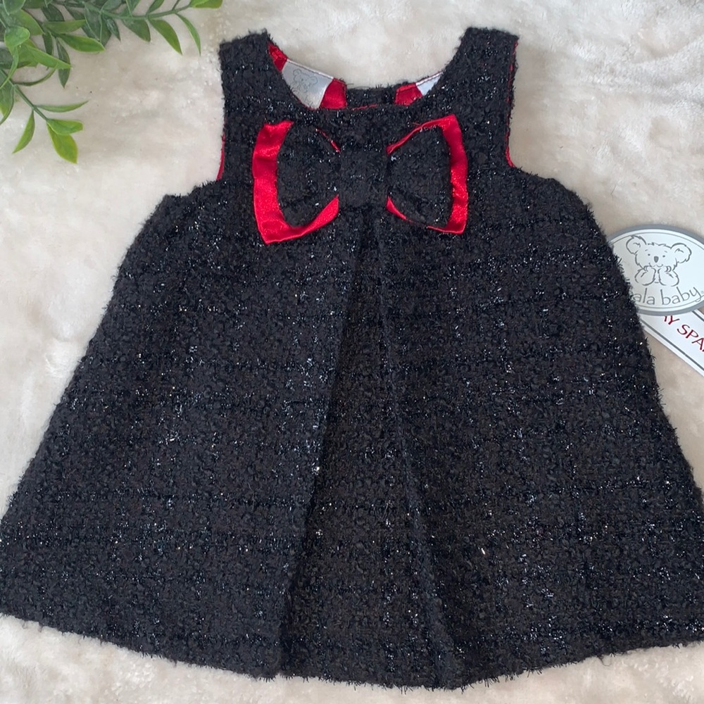 NWT Koala Baby 6M Black Red Holiday Sparkle Dress 😍